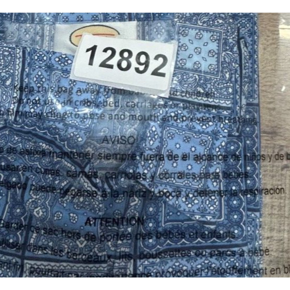 Vintage Talbots Womens Top Large Blue Country Patchwork Button Up Sleeveless - Picture 7 of 7